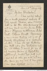 Nachlass Franz Steindachner, Brief von Enrico H. Giglioli an Franz Steindachner (13.02.1884), Inv.Nr. 159.03, Seite 1